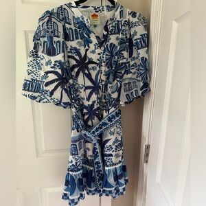 Farm Rio blue dress, size M